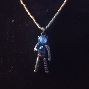 Gold Astronaut Pendant Necklace
